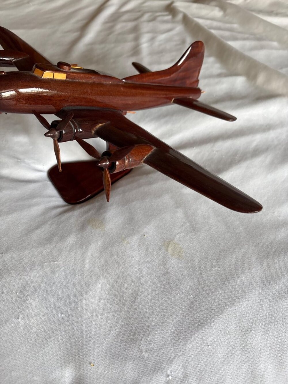 Handcrafted Wooden Airplane Model With Polished Finish Made In Vietnam - Picture 4 of 16